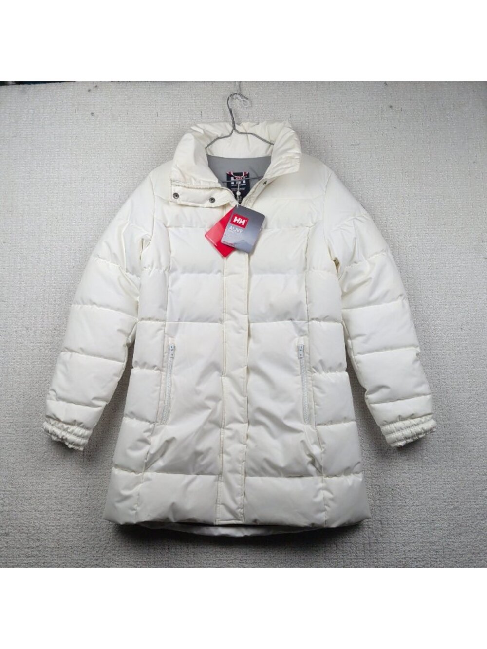 Helly Hansen Off-White Blume Puffy Winter Parka Full Zip Gorpcore Wom Sz L Read